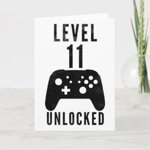 Kinder 11 Jahre Geburtstag Gamer Level 11 Freigesc Karte