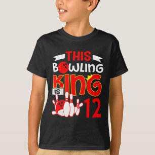 Kinder 12. Geburtstag Grafik - dieser Bowling King T-Shirt