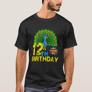 Kinder 12. Geburtstag Pfau 12 Jahre Alte Vogellieb T-Shirt