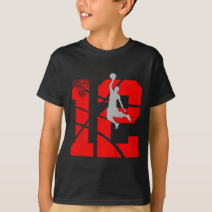 Kinder 12 Jahre alt 12. Basketball Geburtstagspart T-Shirt