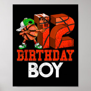 Kinder 12 Jahre alt Bysketbyll Dabbing 12. Geburts Poster