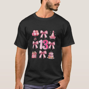 Kinder 13. Geburtstag Girl Pink Coquette Bow Dreiz T-Shirt