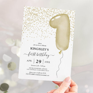 Kinder 1. Ballon Geburtstag Einladung