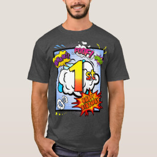 Kinder 1 Geburtstag 1 Jahr Altes Comic Bücher Fans T-Shirt