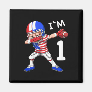 Kinder 1 Geburtstag American Football Dabbing 1 Ja Magnet
