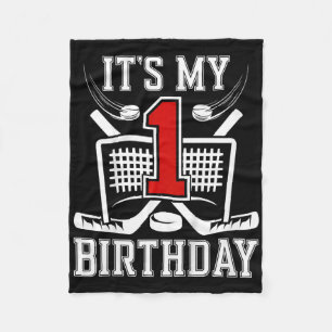 Kinder 1. Geburtstag Eishockey Junge 1 Jahr alt Ei Fleecedecke