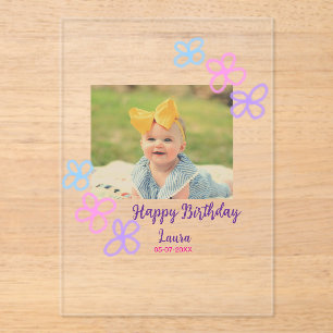 Kinder 1 Geburtstag hinzufügen Name Datum hinzufüg Acryleinladungen