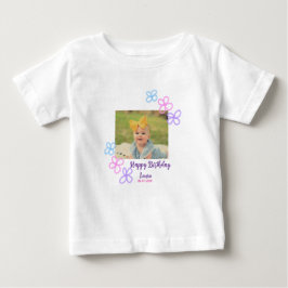 Kinder 1 Geburtstag hinzufügen Name Datum hinzufüg Baby T-shirt
