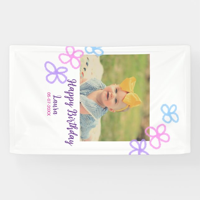 Kinder 1 Geburtstag hinzufügen Name Datum hinzufüg Banner (Horizontal)