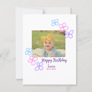 Kinder 1 Geburtstag hinzufügen Name Datum hinzufüg Postkarte