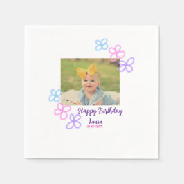 Kinder 1 Geburtstag hinzufügen Name Datum hinzufüg Serviette