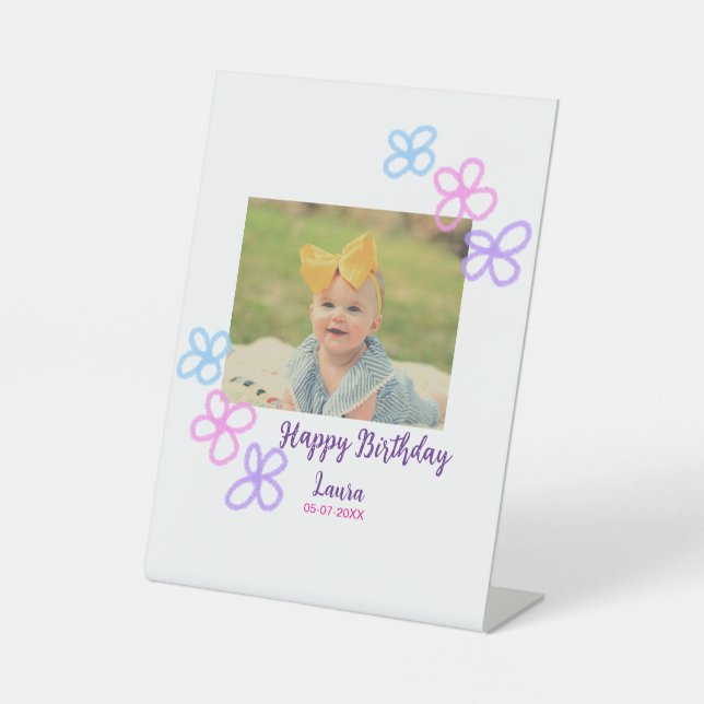 Kinder 1 Geburtstag hinzufügen Name Datum hinzufüg Sockelschild (Vorderseite)