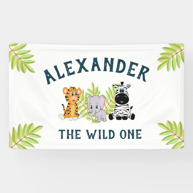Kinder 1. Geburtstag Niedlich Wild One Boy Banner (Horizontal)