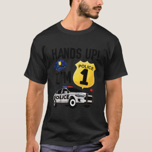 Kinder 1. Geburtstag Party Polizist Junge ein Jahr T-Shirt