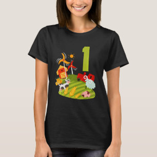 Kinder 1 Geburtstagskinder Mädchen Ich bin 1 Tierf T-Shirt