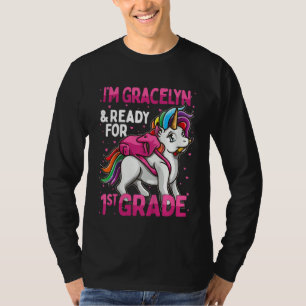 Kinder 1 Grader Einhorn ich bin Gracelyn und berei T-Shirt