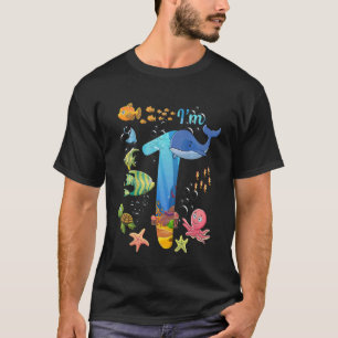 Kinder 1 Jahr alt Whale Fisch Meeresthema 1. Birth T-Shirt