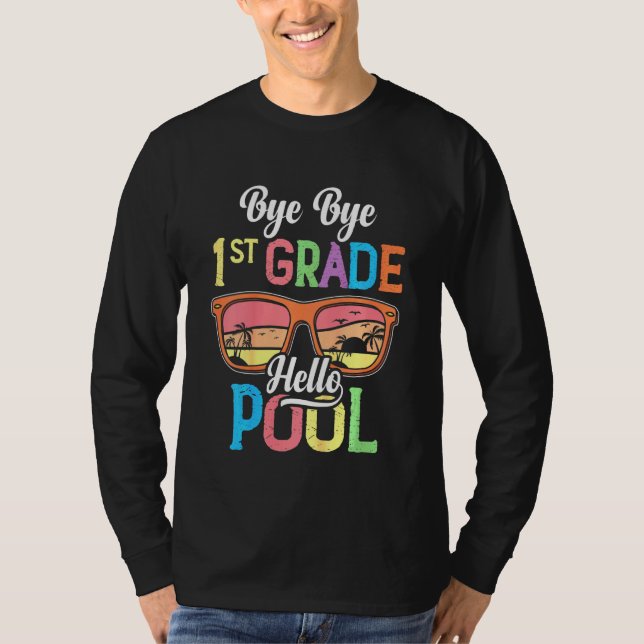 Kinder 1. Klasse Hallo Pool Lehrer Student - Somme T-Shirt (Vorderseite)