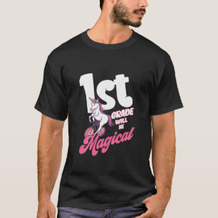Kinder 1. Klasse wird magisch einhorchen zurück zu T-Shirt