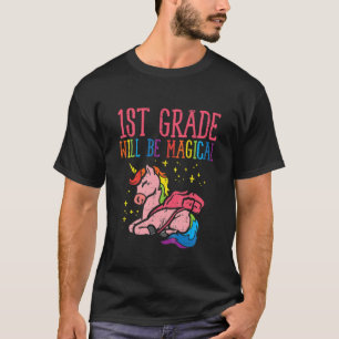 Kinder 1. Klasse wird magisches Einhorn 1. Tag O T-Shirt