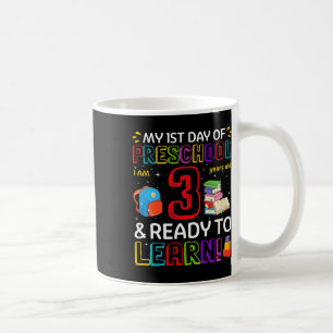 Kinder 1. Tag der Vorschule Ich bin 3 Jahre alt un Kaffeetasse