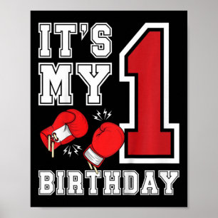 Kinder 1st Geburtstag Boxboxer Junge 1 Jahr alter  Poster