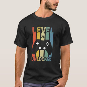 Kinder 24. Geburtstag Level 24 Unverriegelter Vide T-Shirt