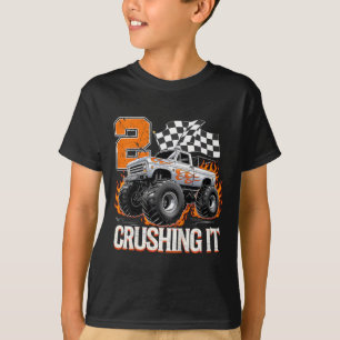 Kinder 2, die es zerquetschen Monster Truck Cool 2 T-Shirt