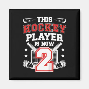 Kinder 2. Eishockey-Geburtstag Zweijähriger Eishoc Magnet