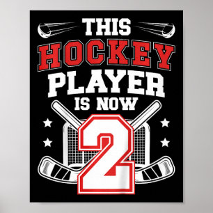 Kinder 2. Eishockey-Geburtstag Zweijähriger Eishoc Poster