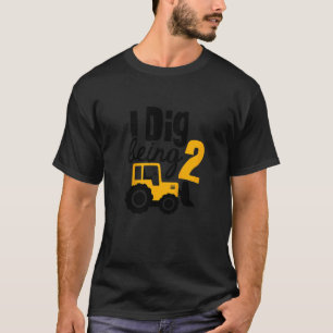 Kinder 2 Geburtstag Boy Bulldozer Zweiter Tag 2 Ja T-Shirt