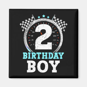 Kinder 2. Geburtstag Junge 2 zweiter Rennwagen Geb Magnet