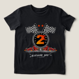 Kinder 2 Geburtstag Junge 2 Zweites Rennen Auto Ge Tri-Blend Shirt