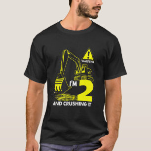 Kinder 2 Geburtstage Boy Construction Truck 2 Jahr T-Shirt
