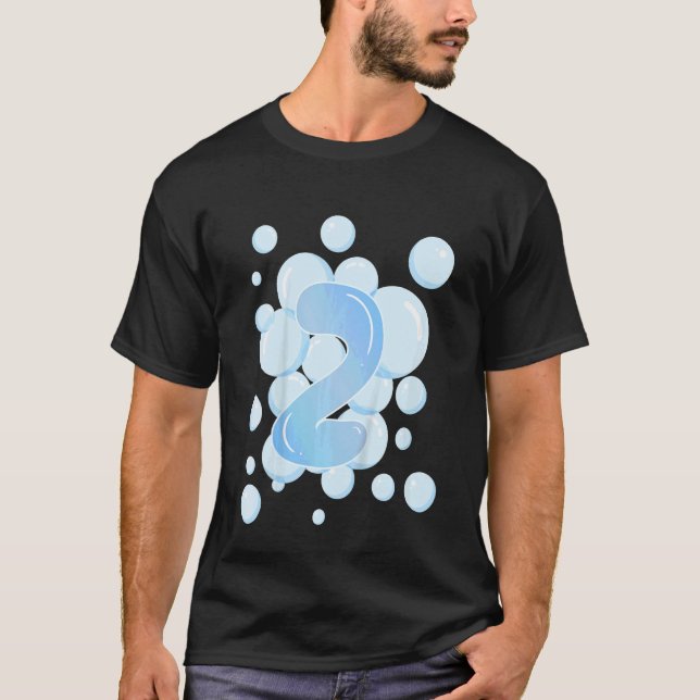 Kinder 2 Geburtstagsblase Geburtstagsparty T-Shirt (Vorderseite)
