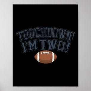 Kinder 2 Geburtstagsfußballspieler Touchdown Im Tw Poster
