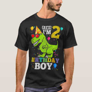 Kinder 2 Jahre alt 2. Geburtstag Junge T Rex Dinos T-Shirt
