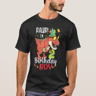 Kinder 2 Jahre alt, 2. Geburtstag Junge T Rex Geig T-Shirt