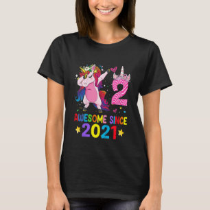 Kinder 2 Jahre alt Einhorn Dabbing 2. Geburtstag G T-Shirt