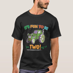 Kinder 2 Jahre alt Geburtstag Junge 2. Traktor Bau T-Shirt