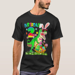 Kinder 2 Jahre alt T Rex Dinosaurier Ostern Bunny T-Shirt