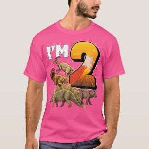 Kinder 2 Jahre alte Dinosaurier Geburtstag 2. Part T-Shirt