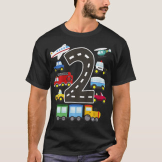 Kinder 2 Jahre alter Transport Geburtstagskraftzug T-Shirt