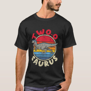 Kinder 2ND Birthday Two O Saurus I Velociraptor I T-Shirt