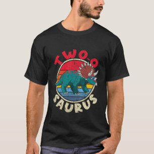 Kinder 2nn Geburtstag Zwei o Saurus I Triceratops T-Shirt