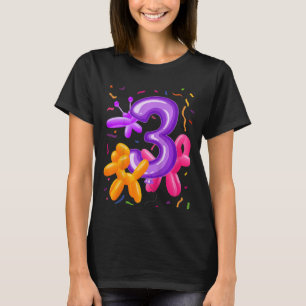 Kinder 3. Geburtstag Ballon Tiere Ballon Thema B T-Shirt