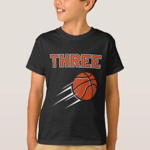 Kinder 3 Geburtstag Basketball Party Jersey 3 Jahr T-Shirt