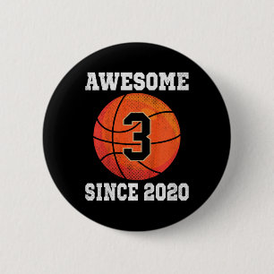 Kinder 3. Geburtstag Basketballliebhaber 3 Jahre a Button