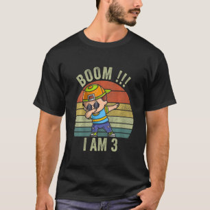 Kinder 3. Geburtstag Boom Iu2019m 3 Jahre alte Bir T-Shirt