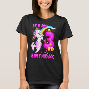 Kinder 3 Geburtstag Einhorn Meerjungfrau Mädchen 3 T-Shirt